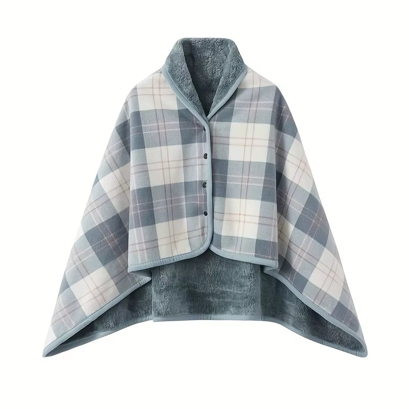 Cozy Wearable Flannel Shawl Blanket - Perfect for Home and Office Relaxation