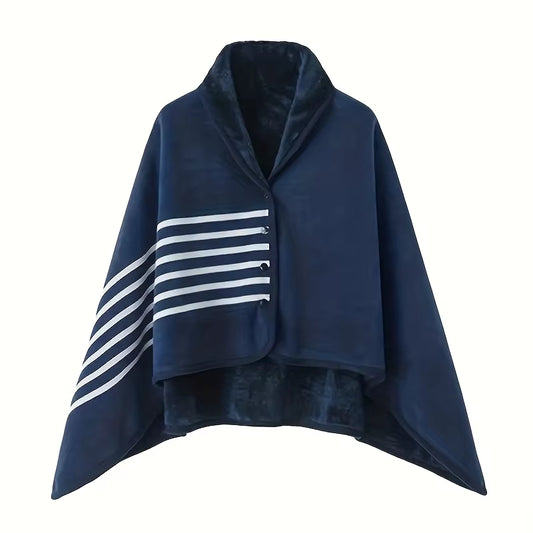 Cozy Wearable Flannel Shawl Blanket - Perfect for Home and Office Relaxation